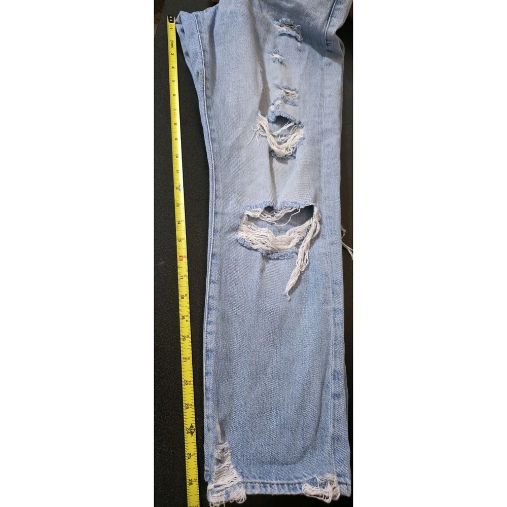 Frame Denim 28 Le Original Blue‎ High Waisted Distressed Tapered Leg Jeans Crop - Picture 8 of 8